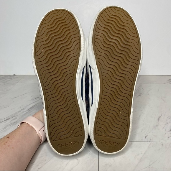 New! Sperry Pier Wave Blue Plaid Slip On Sneaker 9 - Picture 13 of 14